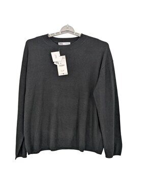 Crewneck‎ Sweater Relaxed Fit Knit Wool Blend Lightweight Minimalist Cozy Medium